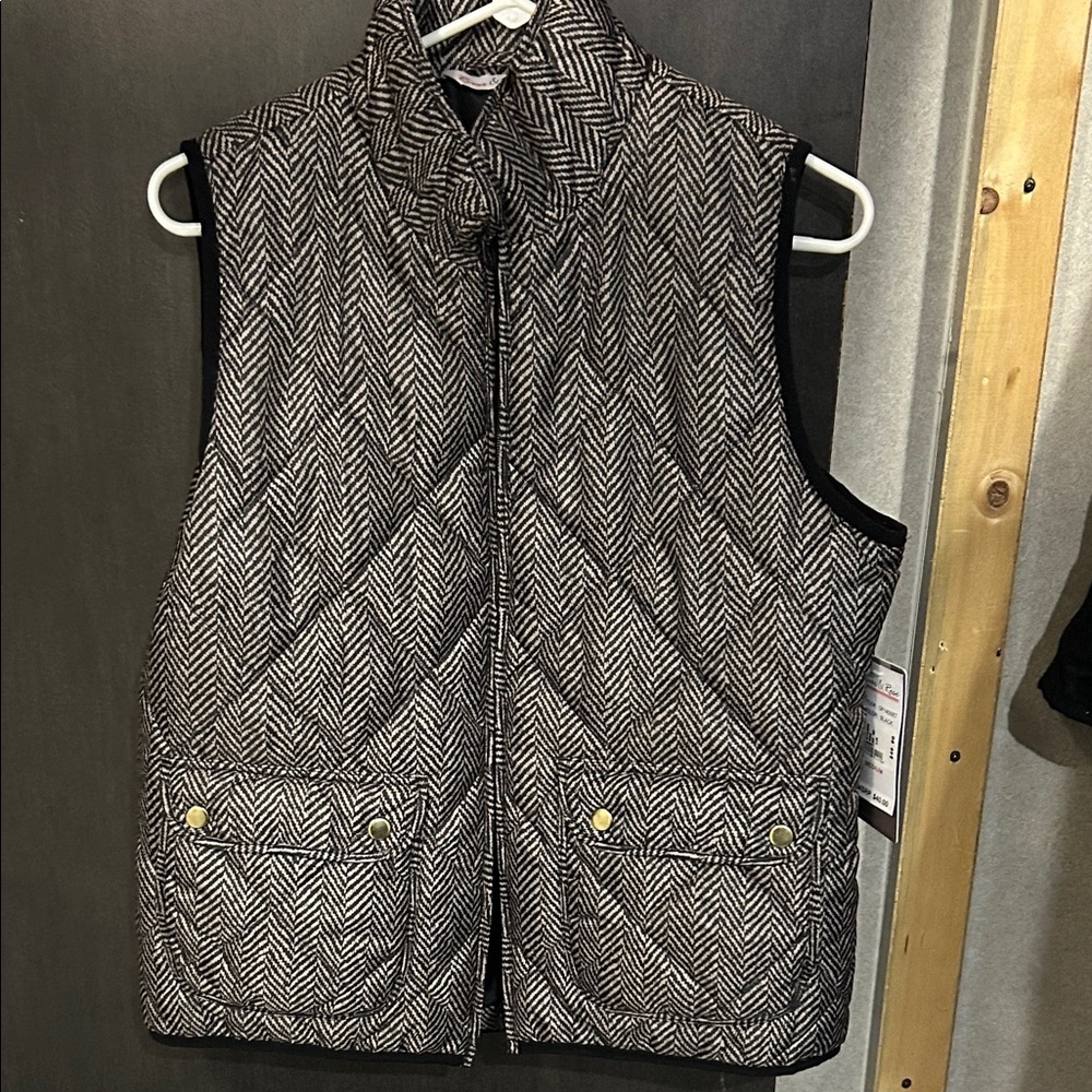 Elegant Herringbone Women's Vest